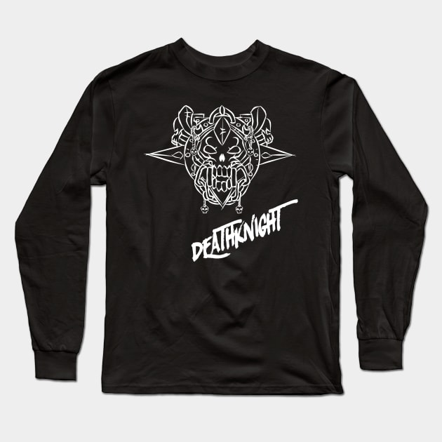 Deathknight Crest (White) Long Sleeve T-Shirt by DeLyss-Iouz